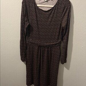 Boden Black and White, orange and brown Long Sleeve Dress